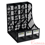 Лоток вертикальний 3 відділення пластиковий збірний чорний Buromax ВМ.6100
